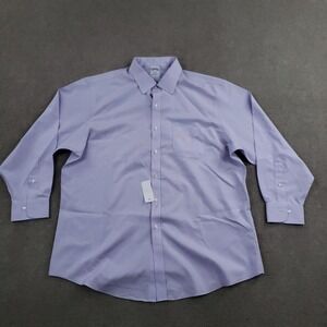 Brooks Brothers Shirt Mens 17.5-2/3 Purple Polka Dot Long Sleeve Button Up